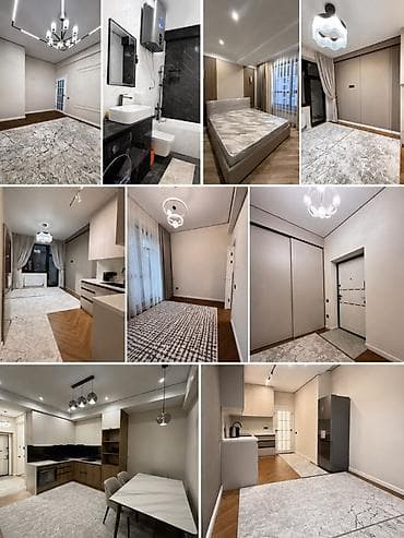 Квартиры: 2 комнаты, 58 м², Асанбай мкр Элитка, 13 этаж, Евроремонт — 1