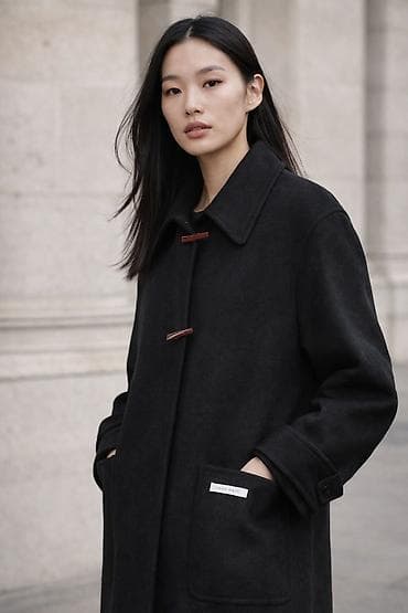 made: Серое женское пальто La Chapelle из 100 % шерсти. Производство — 4