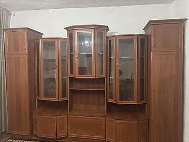 samsung тв подставка: Секция-стенка для гостиной из ламинированного ДСП под орех с — 1