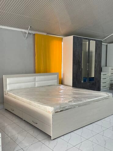 Двуспальная кровать, Новый, С матрасом, длина - 200 см at lalafo.kg Двуспальная кровать, Новый, С матрасом, длина - 200 см