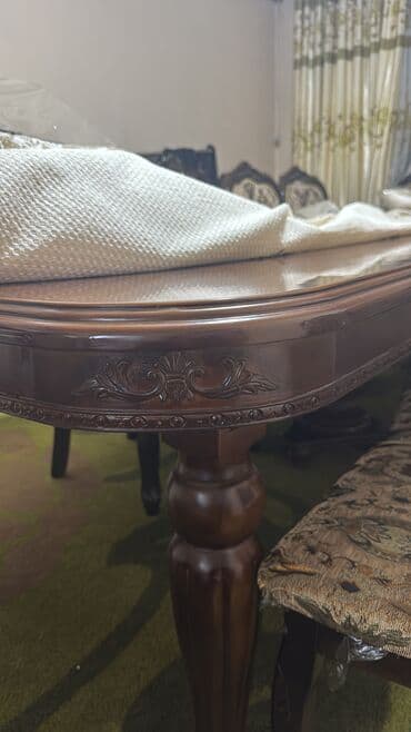 шкаф для пасуды: Стол и стул для зала, Б/у, Самовывоз, цвет - Коричневый — 4