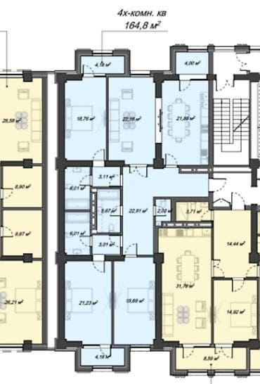 Сниму квартиру: 4 комнаты, 164 м², Элитка, 3 этаж, Готовая ПСО (под самоотделку) — 5