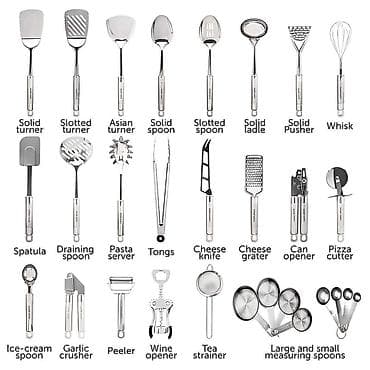 Набор кухонных инструментов и принадлежностей для готовки и выпечки