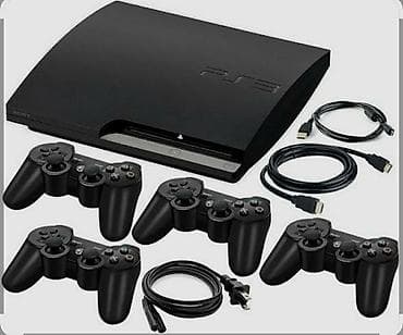 Ps3 слим прошитый память 500гб. 5 джойстков реплика масло. не шумит не