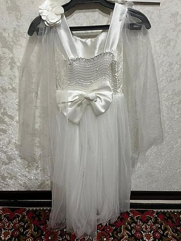 атласное: Детское платье, цвет - Белый — 2