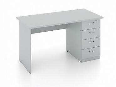 Офисные кресла: Офисный стол, Нерегулируемый, цвет - Серый, Прямоугольный, ЛДСП — 2