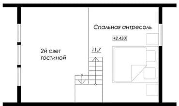 рабочий гародок: Проект компактного одноэтажного дома с мансардой в современном — 5