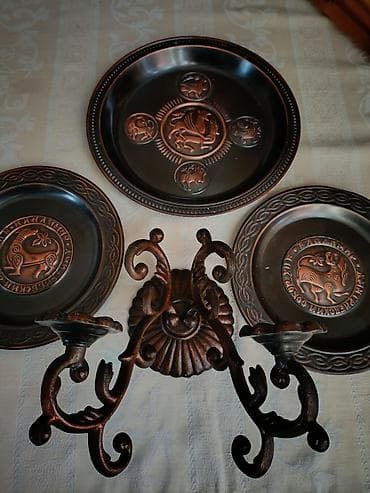 marvel legends: Набор декоративных тарелок из металла с рельефным медно-бронзовым — 8