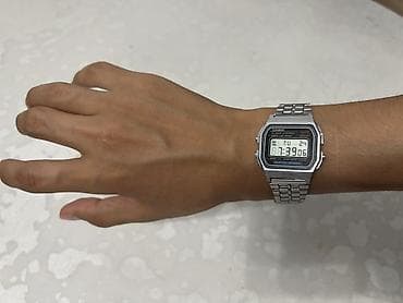 часы электроные: Классические часы часы, Casio, Серебро, Япония, Оригинал, Мужские, Б/у — 1