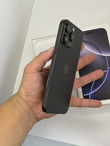 Техника и электроника: IPhone 16 Pro Max, Б/у, 256 ГБ, Black Titanium, Защитное стекло, Кабель, Коробка, 100 % — 5