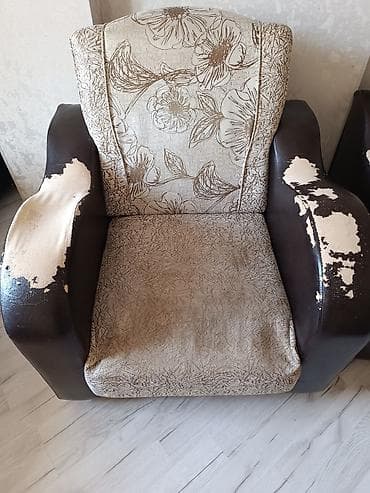 куплю мебель бу бишкек: Комплект мягкой мебели, цвет - Коричневый — 3