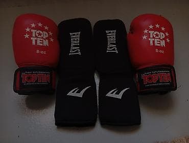Спорт и хобби: Набор для бокса/кикбоксинга: - Боксерские перчатки Top Ten, вес 8 oz — 3