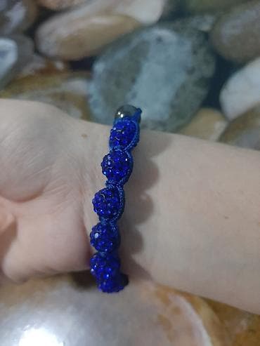 amber elixir: Браслет-шамбала с сияющими синими бусинами - Тип: плетёный — 2