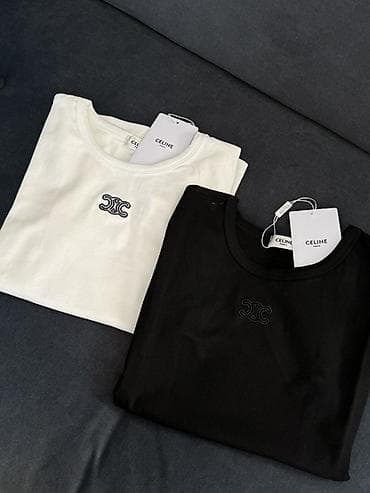Базовые женские футболки Celine В черном и белом цвете Размеры: ХS — 1