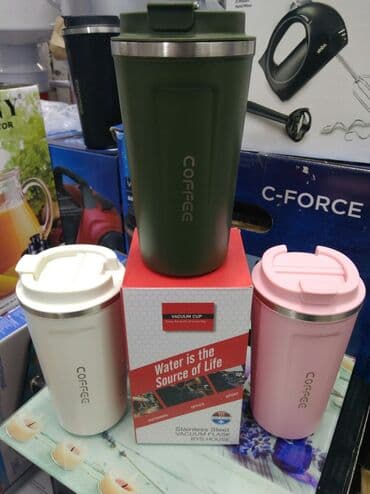 дорожный термос: Термо Кружки объем 500 и 380 мл Нержавеющая сталь. Цвета: Белая — 1