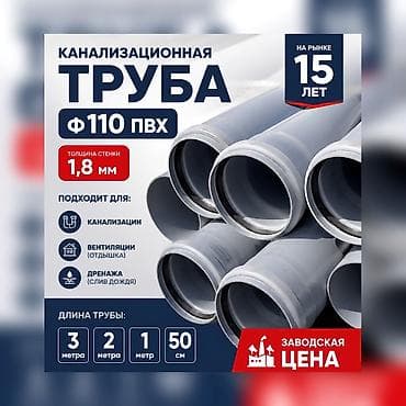отдушка: Труба для канализации Материал: Пластик, Диаметр: 110 мм, Толщина стенки: 1 мм — 1