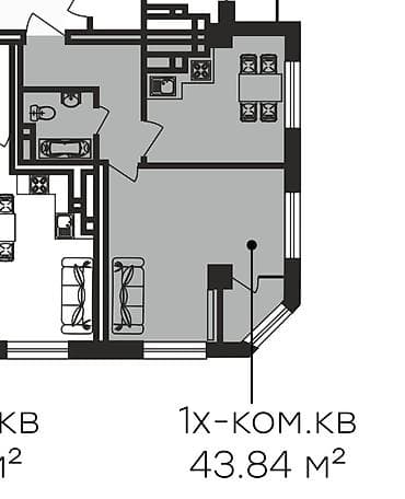 медина: 1 комната, 44 м², Элитка, 4 этаж, Готовая ПСО (под самоотделку) — 3