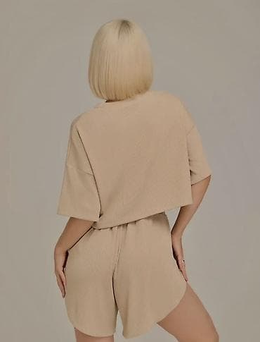 нюд: Костюм с шортами, Топ, Made in KG, Вискоза, S, M, L — 5