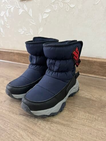детская зимняя обувь капика: Детские зимние сапоги/дутики - Цвет: темно-синий с черными вставками — 2