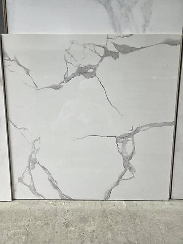 Үй жана бакча: Максаты: Ваннага, душка, түсү - Ак, Жылтырап турган каптоо, 60x60 см — 1