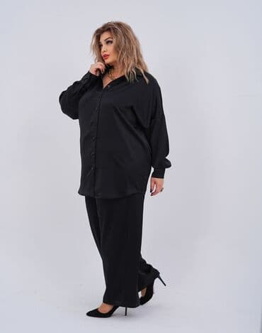 прокат мужских костюмов [возьми на прокат] бишкек фото: Стильный женский комплект в черном цвете для размеров plus size. с — 6
