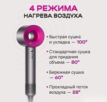 Тигүүчү машиналар: 💨 Фен для волос Super Hair Dryer (5 насадок, профессиональный) Мощный — 6
