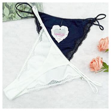 женские турси: Женские хлопковые трусики стринги белый и черный цвета. Размеры от 42 — 2