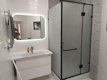 glass: Душевая кабина, перегородка. душевая перегородка, закалённое стекло — 6