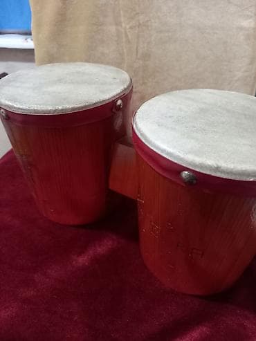 гитары ош: Бонго из дерева ручной работы (15см. и 14см.) - Пара соединённых — 2