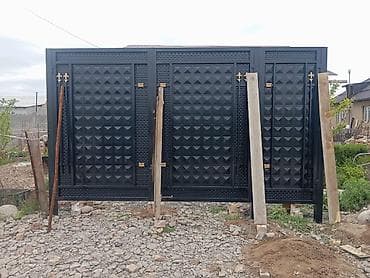 раскладные ворота: Кованые металлические ворота с калиткой - Материал: сталь — 1
