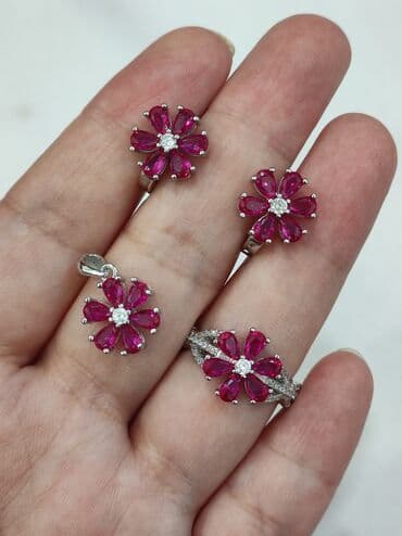 эксклюзивные свадебные пригласительные: Набор украшений, Проба 925, Женские, Новый — 2