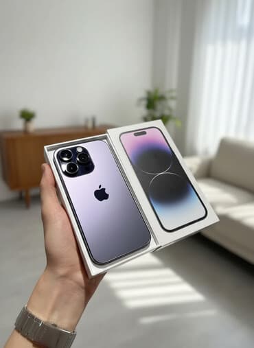купить планшет айпад бу: IPhone 14 Pro, Б/у, 256 ГБ, Deep Purple, Кабель, Коробка, 84 % — 1