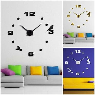 часы кукушка: Настенные 3D-наклейки‑часы для интерьера - Современные — 1