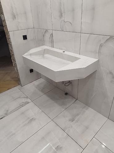 каменная столешница: Раковина для ванной, Особенности: Матовое, Материал: Камень — 7