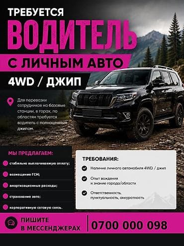 оверлог работа: Ищем ответственного водителя с личным автомобилем в хорошем состоянии — 1
