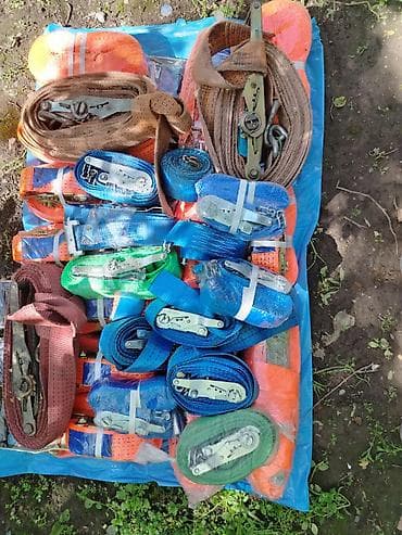 б у страпила: Новые Стяжные ремни с трещоткой (ратчет), оранжевые, с крюками - — 4