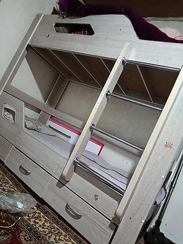 Двухъярусная детская кровать, ЛДСП at lalafo.kg Двухъярусная детская кровать, ЛДСП