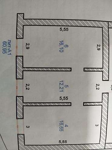 Батирлер: 2 бөлмө, 45 м², Хрущевка, 1 кабат, Ремонт талап кылынат — 1
