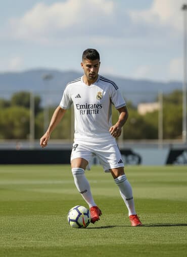 спортивные костюмы для девочек: Игровая футболка Real Madrid Adidas 25/26 - Цвет: белый с серыми — 1