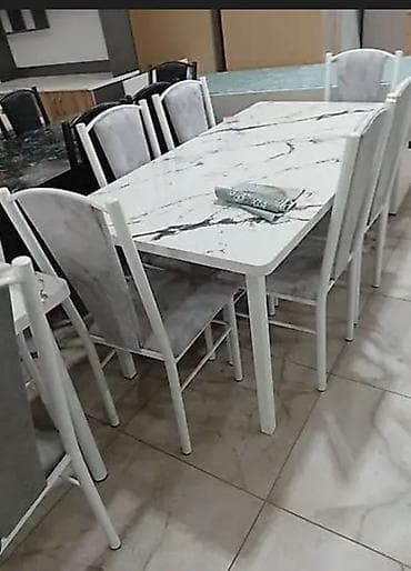 small table: Кухонный стол и стул, Б/у, Самовывоз, цвет - Белый — 1