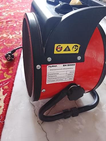 Жылытуу приборлору: Жылуулук пушкасы Электрдик, 2000 Вт ашык, Температураны жөндөө — 1