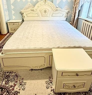 продаю жилет: Спальный гарнитур, Б/у, Двуспальная кровать, Шкаф, Комод, Россия, В рассрочку, Самовывоз, цвет - Бежевый — 2