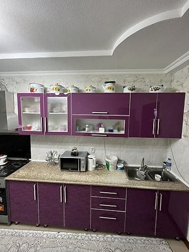 колдонулган шкафтар: Ашкана гарнитуру, түсү - Кызгылт көк — 1