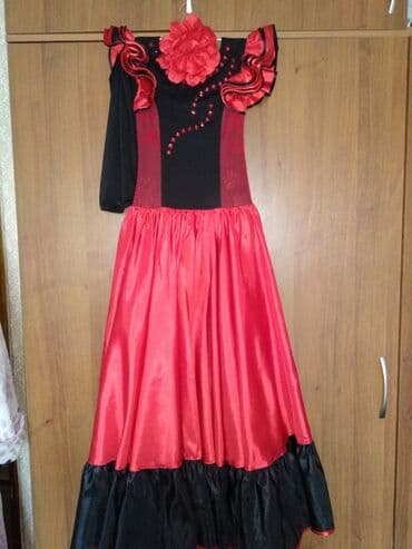 карнавальные костюмы прокат: Детское платье, цвет - Красный, Б/у — 3