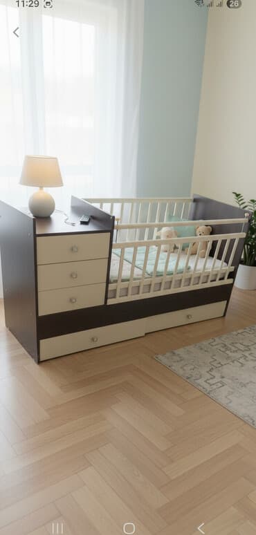 Детская кровать трансформер, Другой тип, цвет - Коричневый