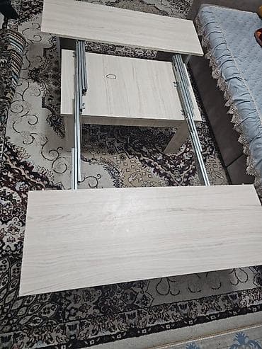 Кухонные столы: Стол трансформер Для кухни, Раскладной стол, Длина, см: 3,5 см, цвет - Бежевый — 3