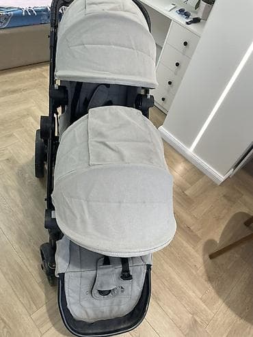 easy walker: Детская коляска для двоих Baby Jogger City Select LUX (серый текстиль — 5