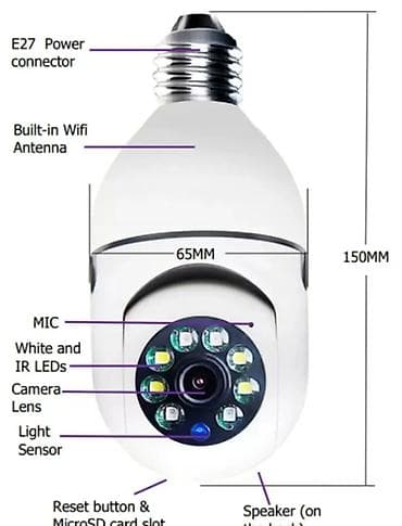 e mount: Wi‑Fi IP‑камера для цоколя E27 (камера‑лампа) - Установка в обычный — 2