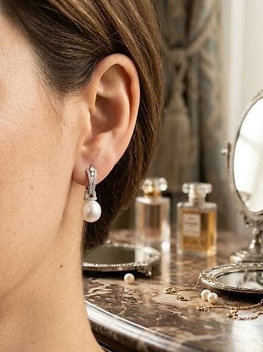 pull and beer: Серьги Xuping Jewelry с подвесными жемчужинами - Элегантные — 1