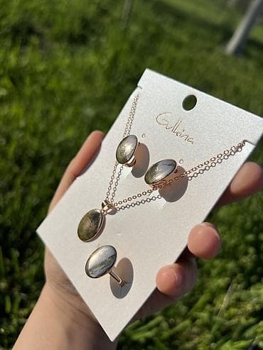 Набор украшений Gulkina — колье, серьги и кольцо с овальными